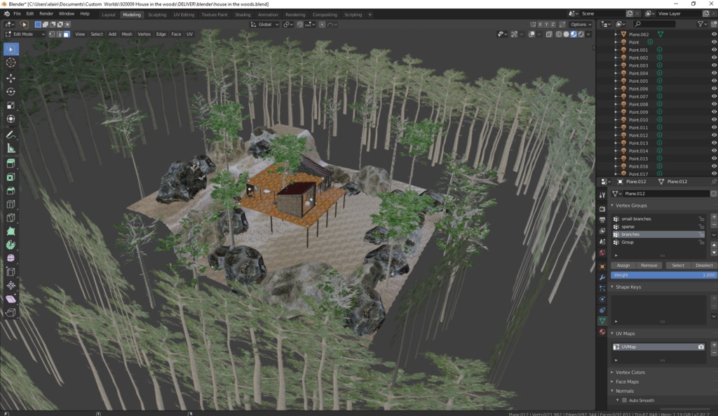 Home in the Woods VRChat Avatar World and Home Props