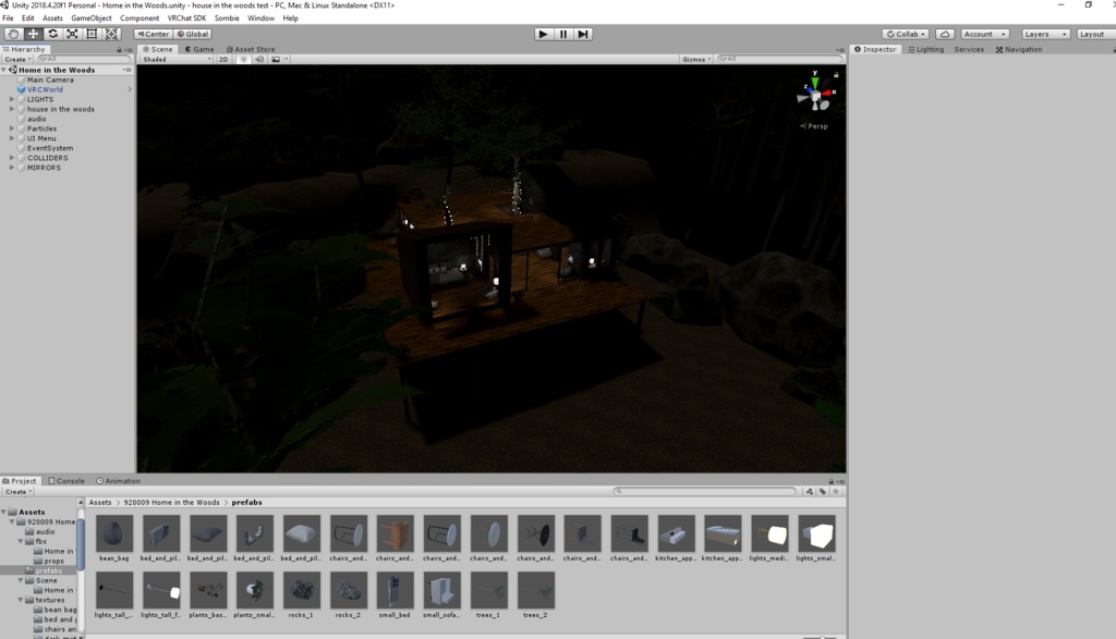 Home in the Woods VRChat Avatar World and Home Props