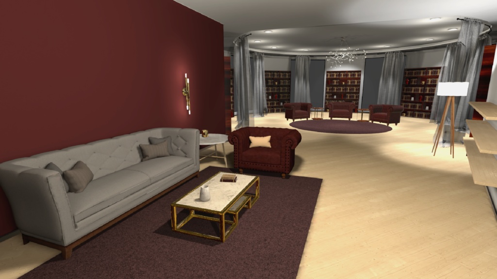 Circular Room and Furniture Props Designed for VRC
