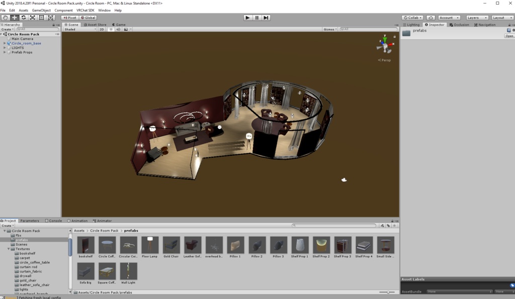 Circular Room and Furniture Props Designed for VRC