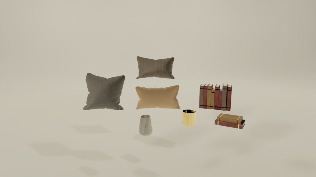 Circular Room and Furniture Props Designed for VRC