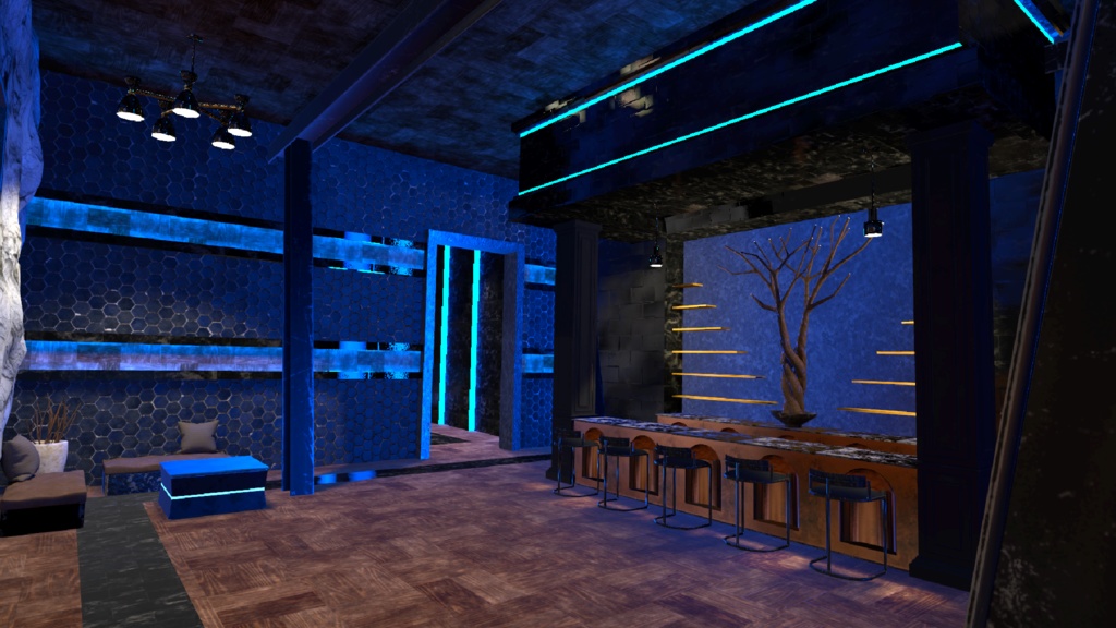 Dark Copper Bar VRChat World and 3D Assets