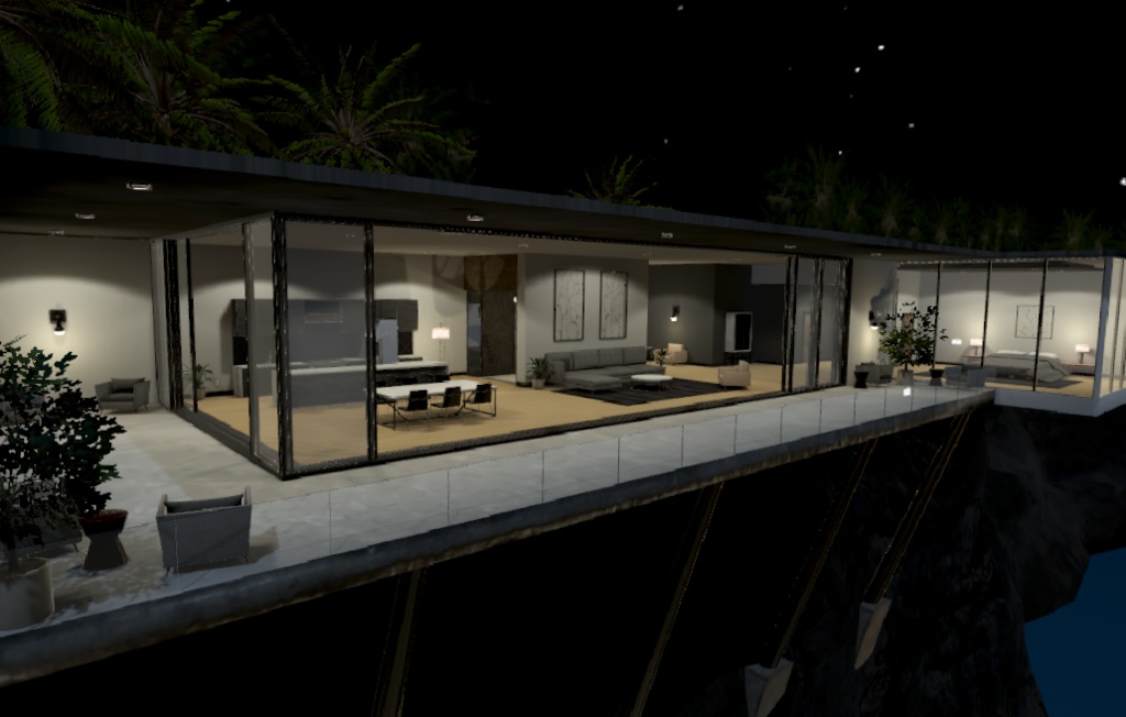 Cliffside Modern Home VRChat Udon World