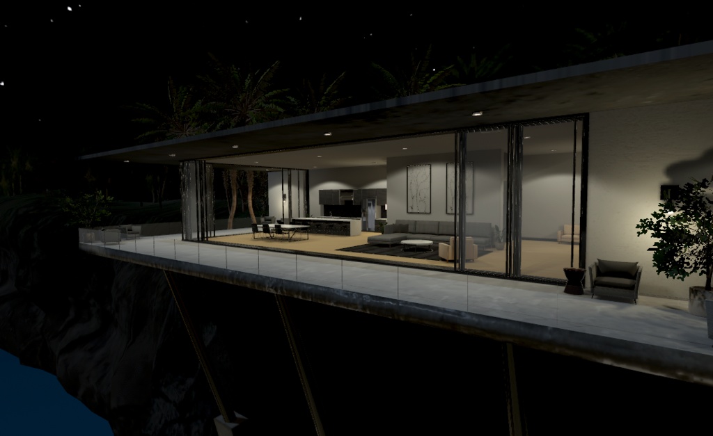 Cliffside Modern Home VRChat Udon World