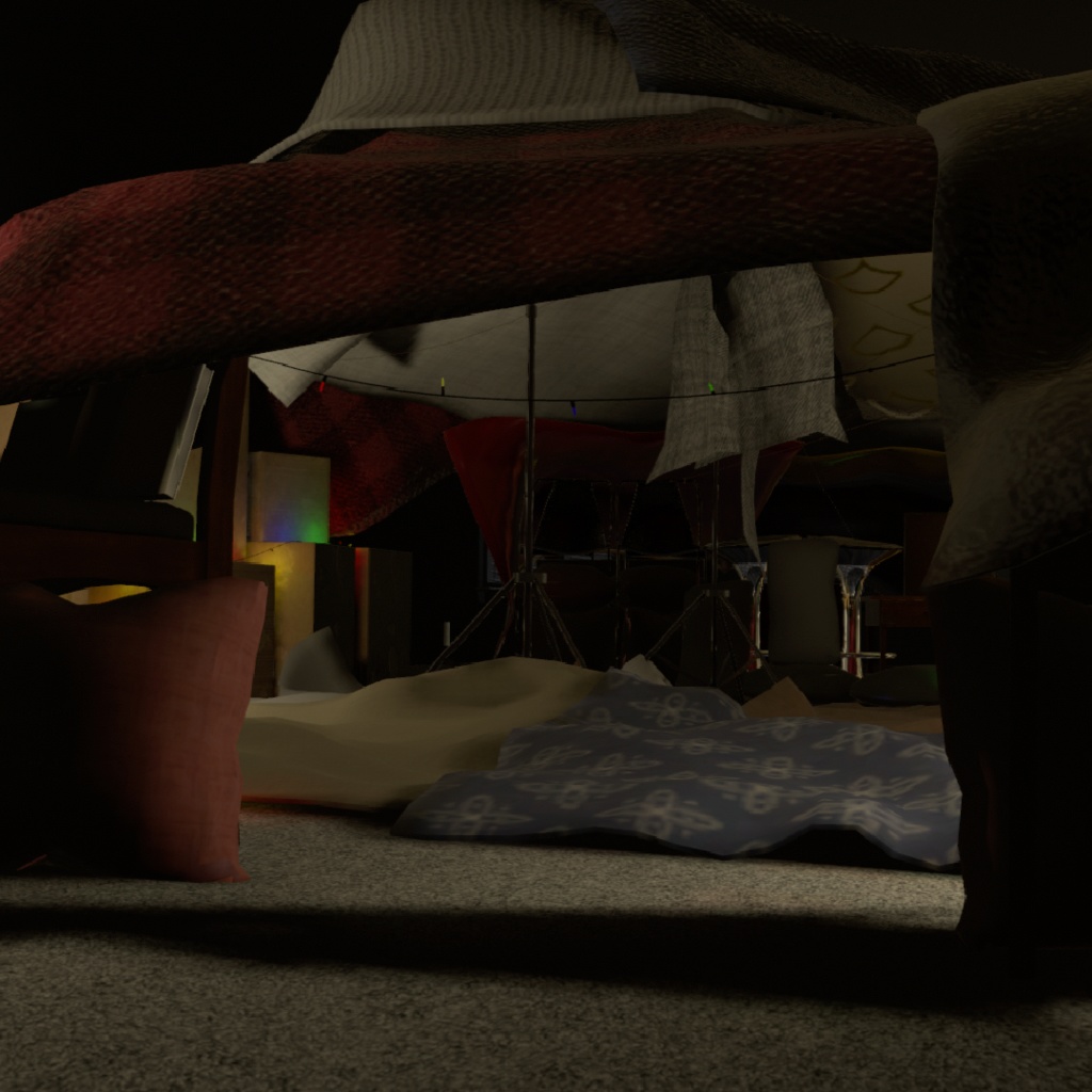 VRChat House World Downpour at Night Thunderstorm