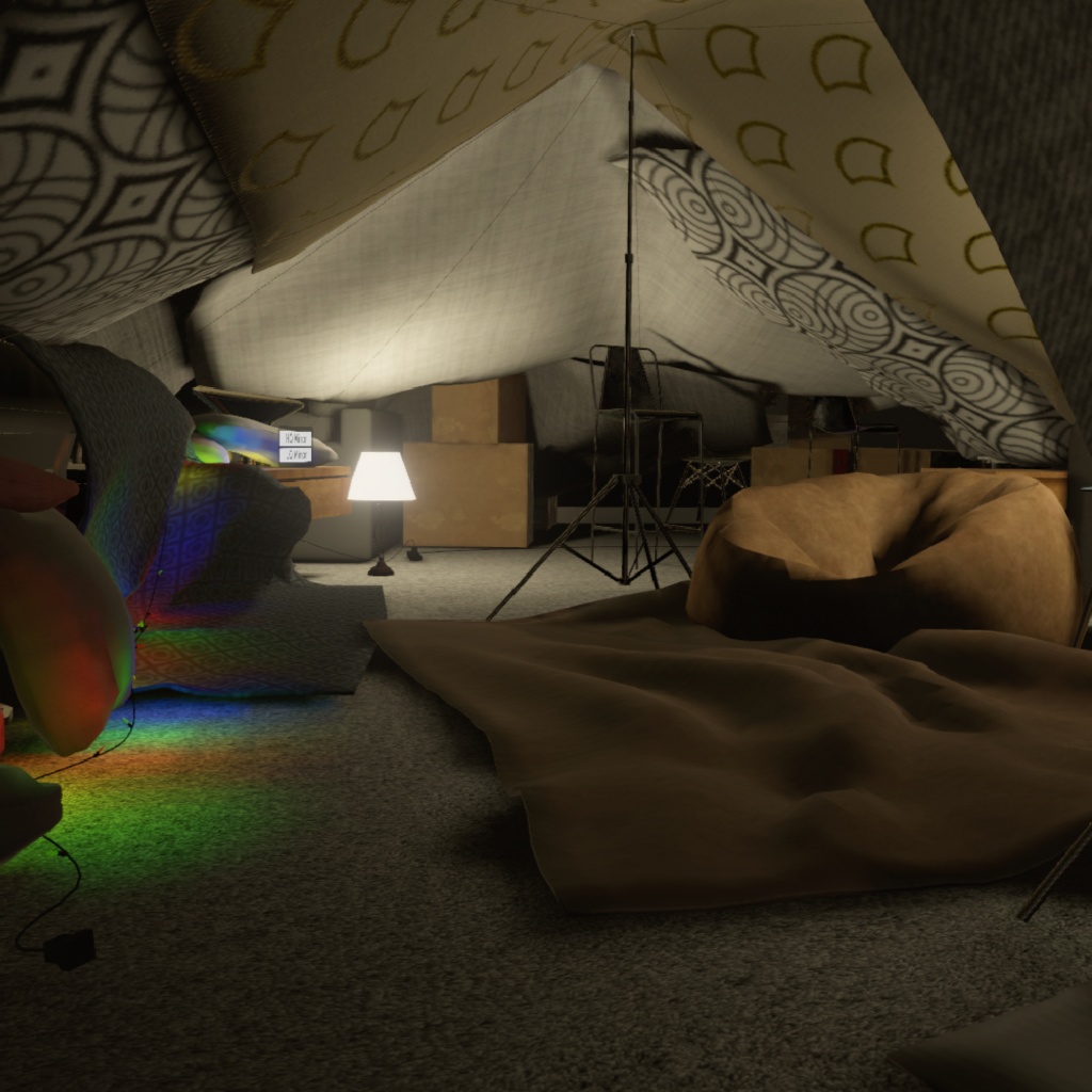 VRChat House World Downpour at Night Thunderstorm