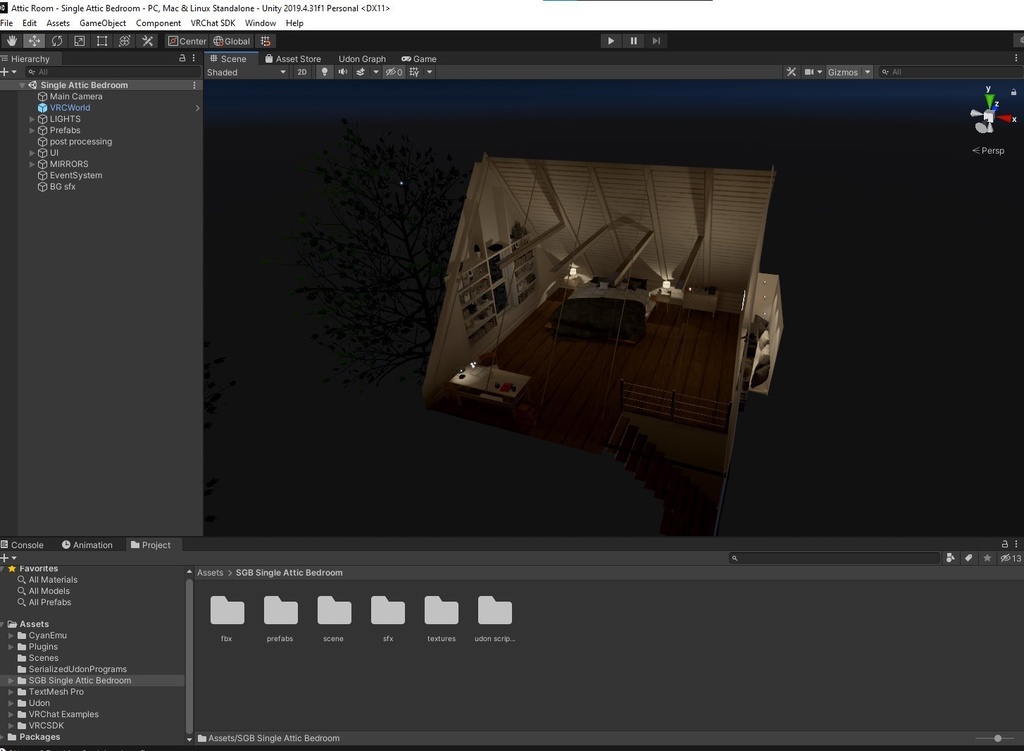 VRChat World Single Attic Room