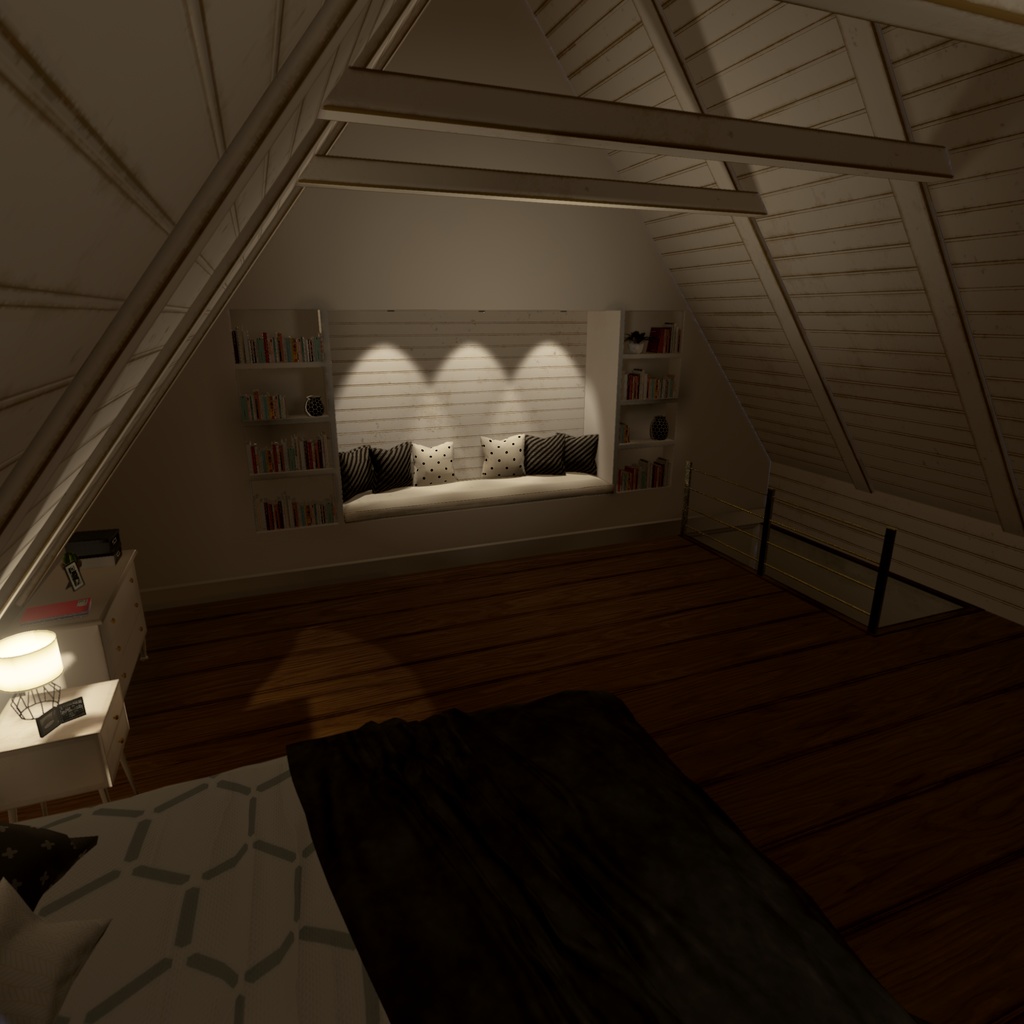 VRChat World Single Attic Room