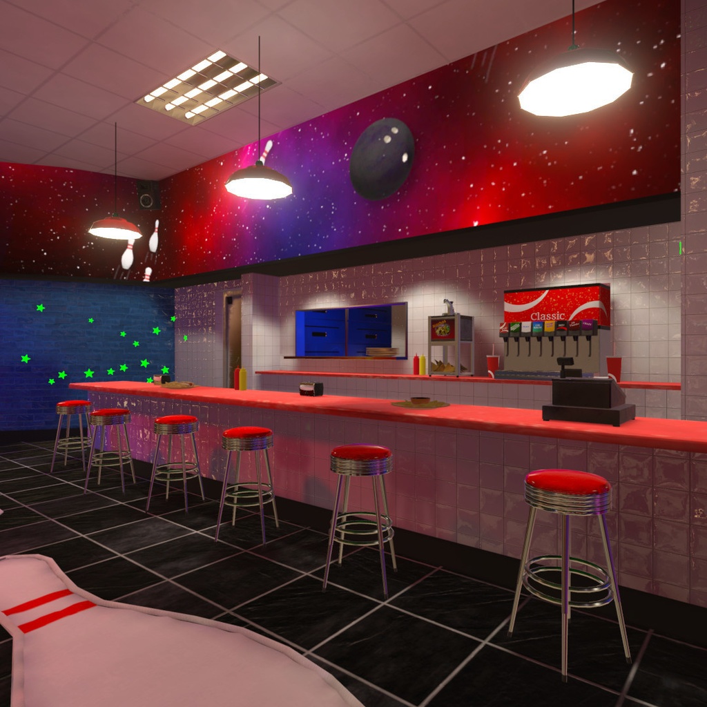 VRChat Bowling Alley Galactic Bowling World