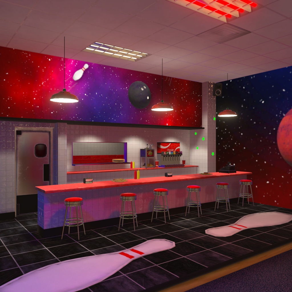 VRChat Bowling Alley Galactic Bowling World