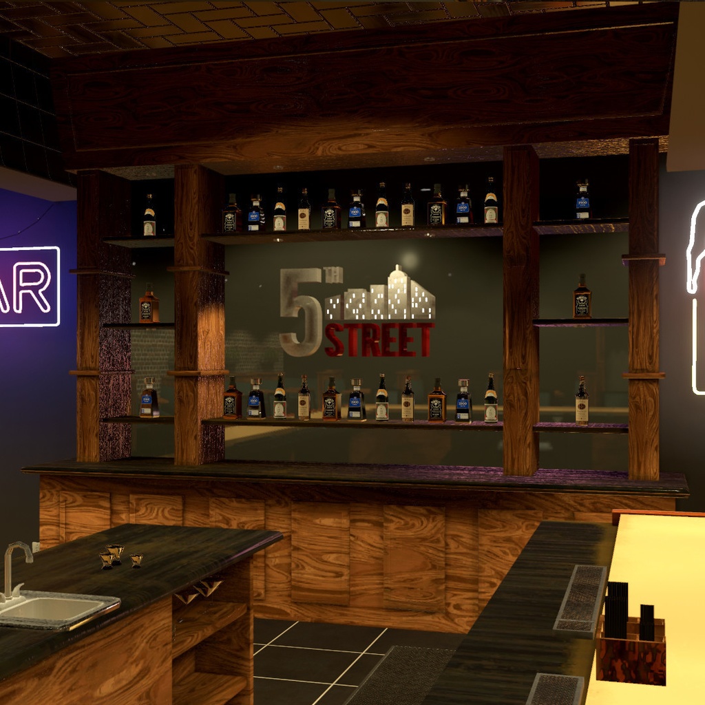 5th Street Bar, Large Multi Story Bar for VRChat