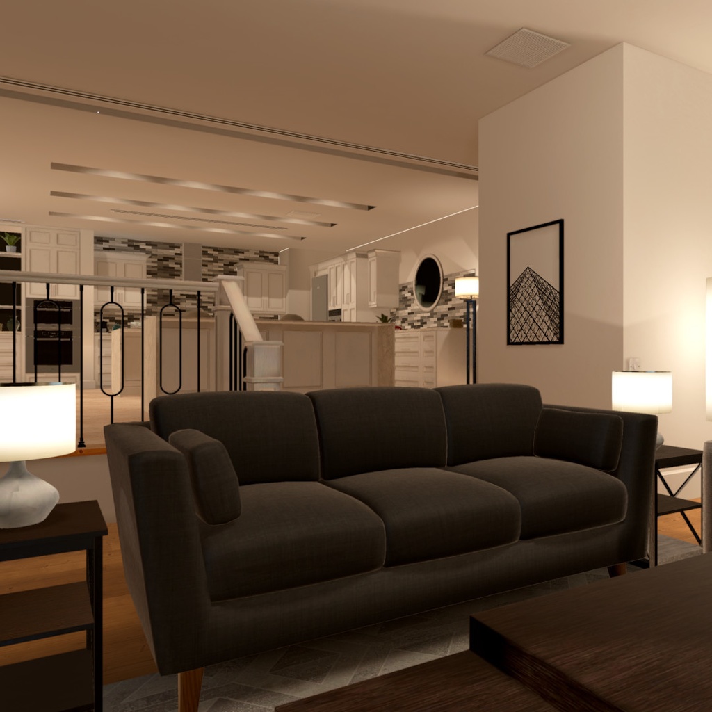 Modern Living Room and Kitchen VRChat