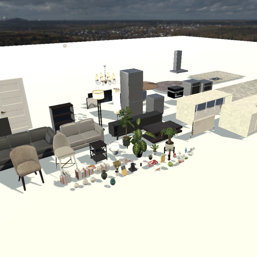 Modern Living Room and Kitchen VRChat