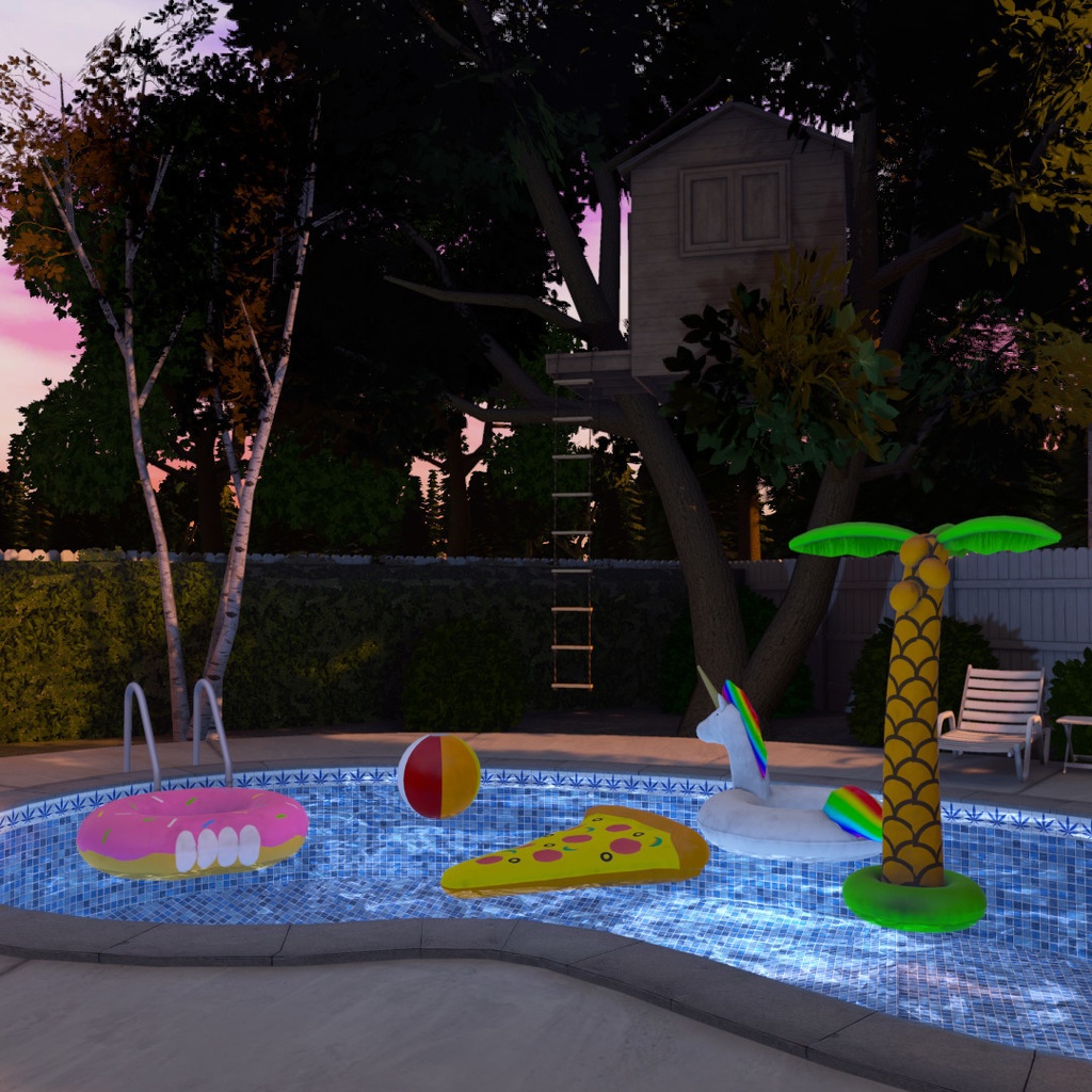 VRChat House and Home Props: Backyard Bash