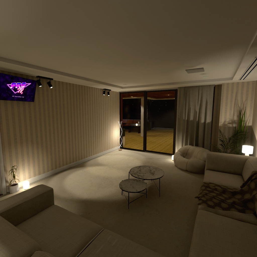 VRChat Mansion Miami Nights Big Modern House
