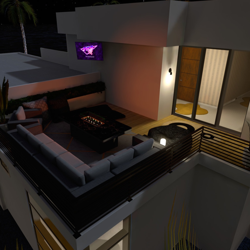 VRChat Mansion Miami Nights Big Modern House