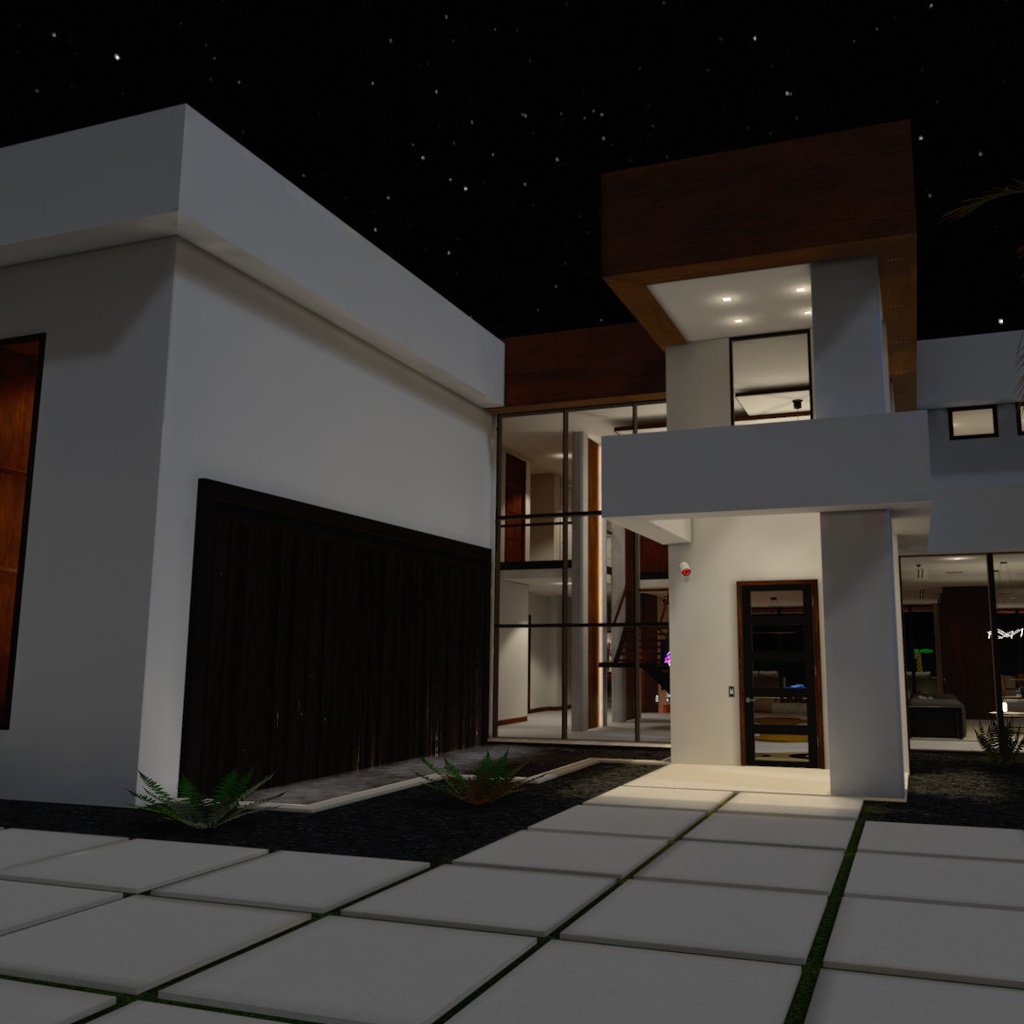 VRChat Mansion Miami Nights Big Modern House