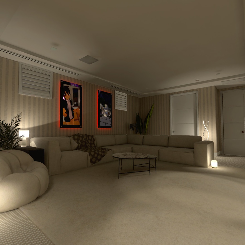 VRChat Mansion Miami Nights Big Modern House