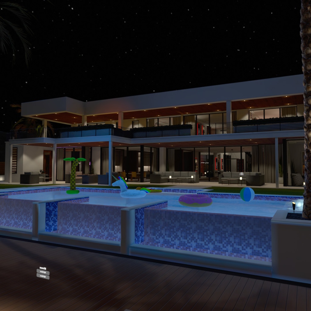 VRChat Mansion Miami Nights Big Modern House