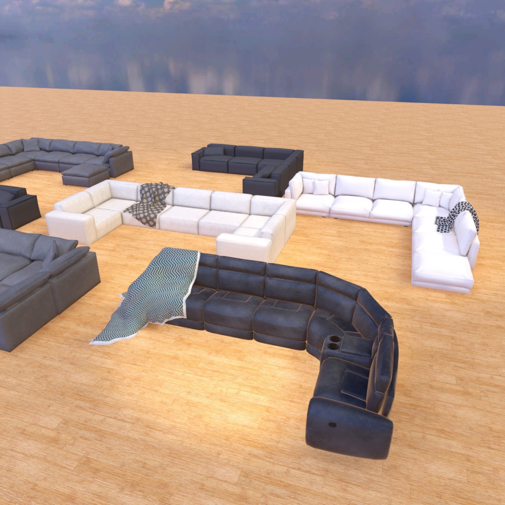 Couch and sofa Seating Pack 3D Props