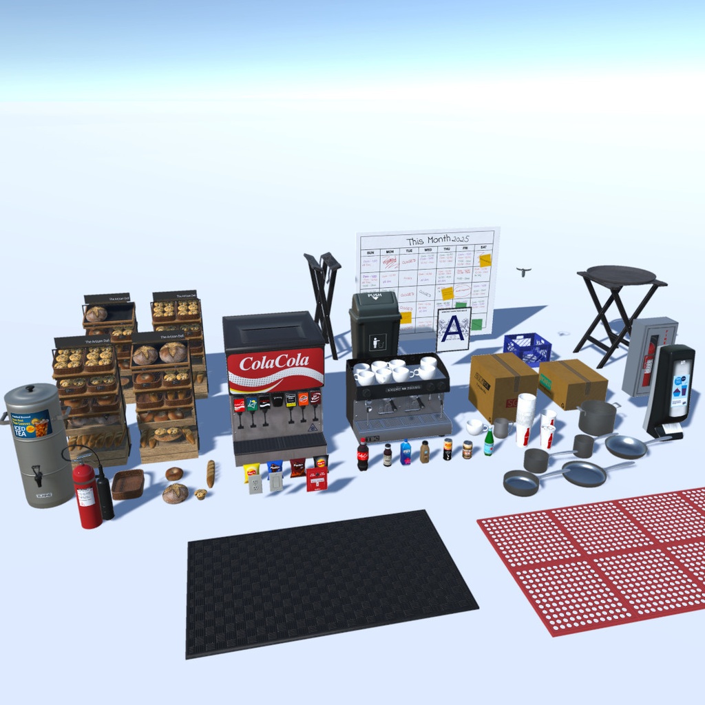 Casual Family Style Restaurant Props and Asset Pack for VRChat