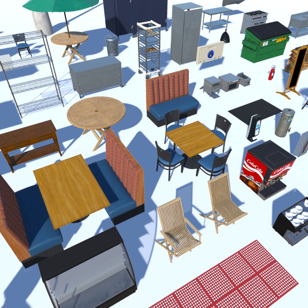 Casual Family Style Restaurant Props and Asset Pack for VRChat
