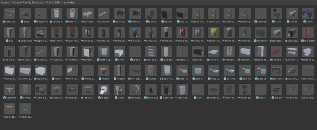 Casual Family Style Restaurant Props and Asset Pack for VRChat