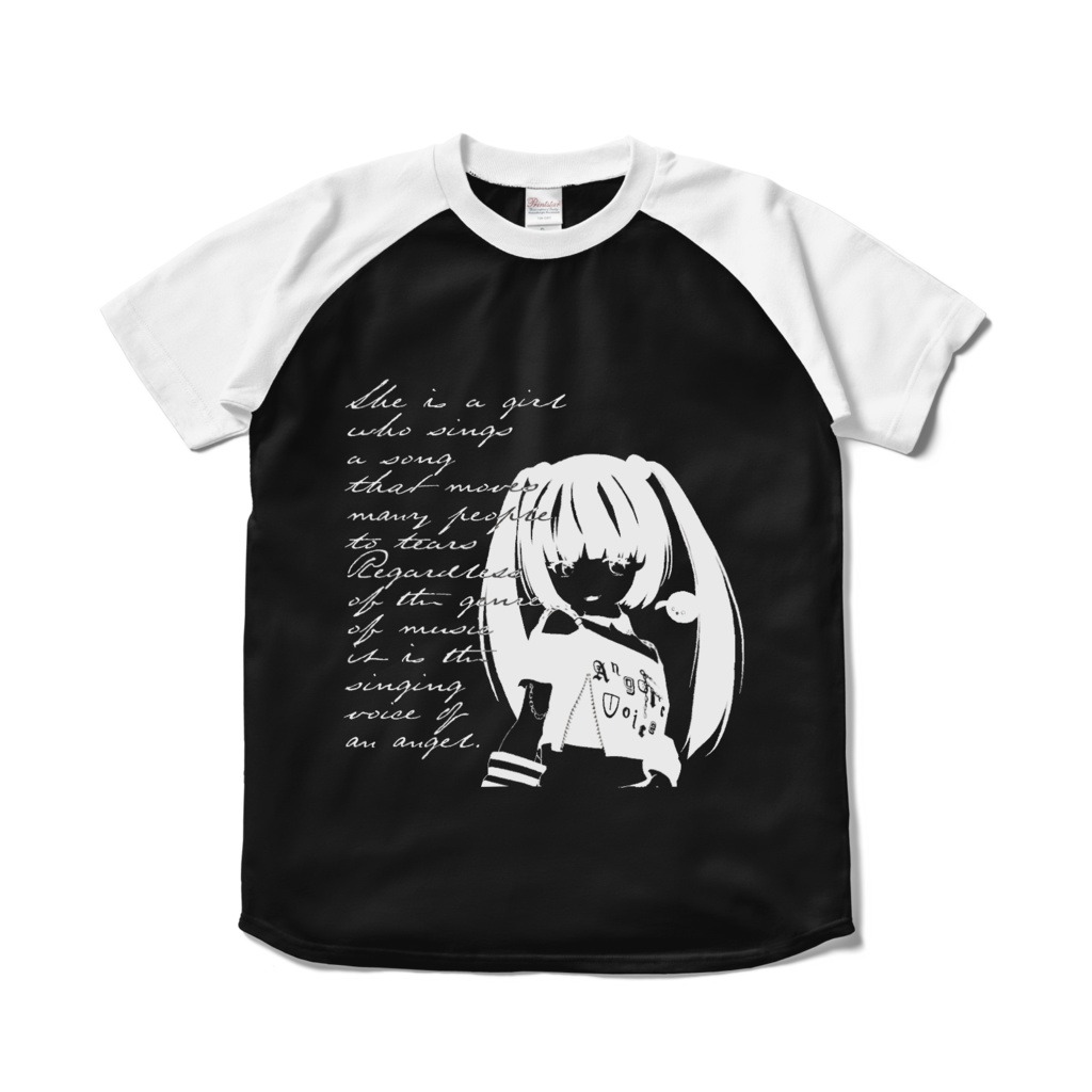 【涙音なつ】ラグラン ダーク デザインTシャツ Natsu Namine Dark design T-shirt S M L XL ブラック ネイビー ホワイト グレー black navy white gray