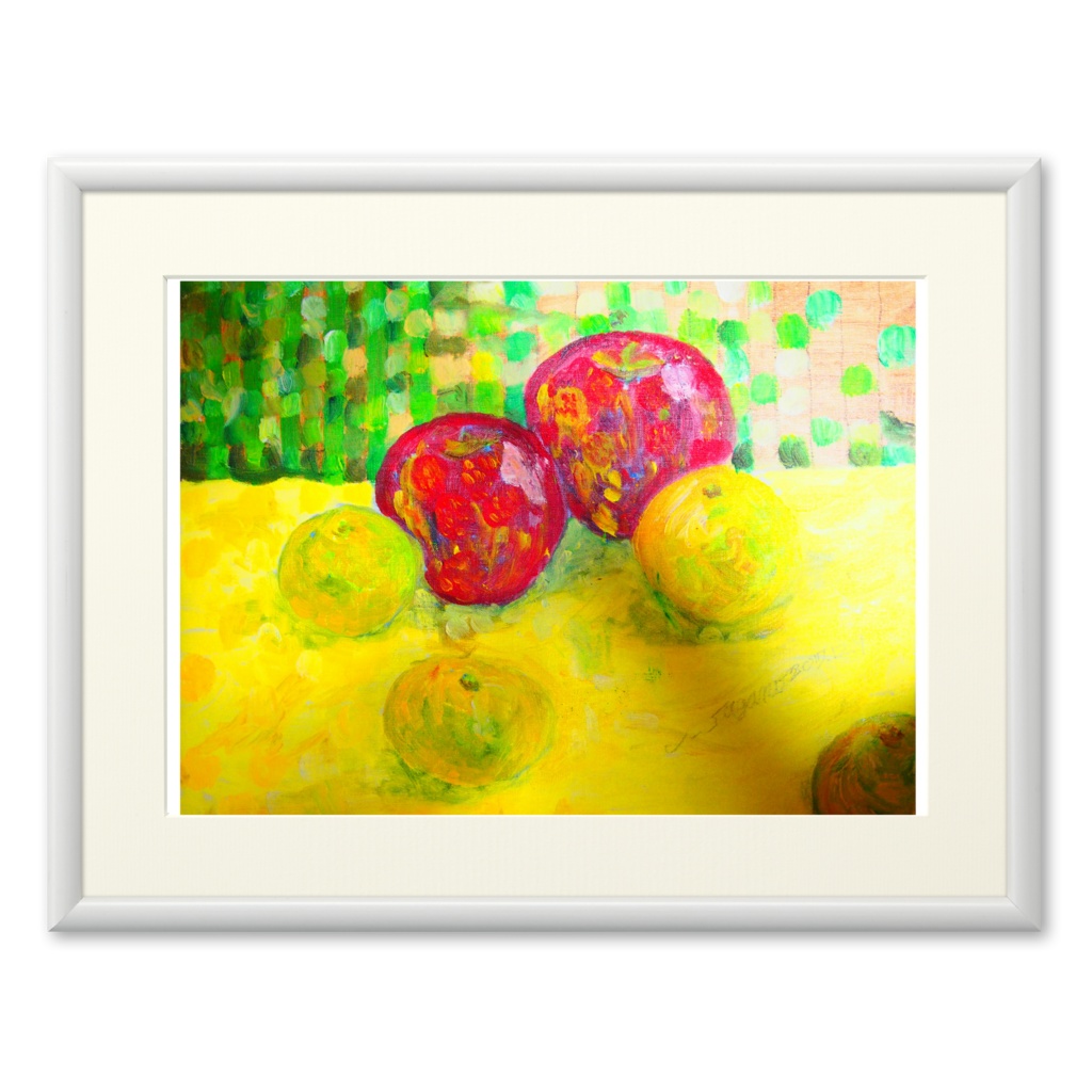 ポップリンゴ　油絵の複製画