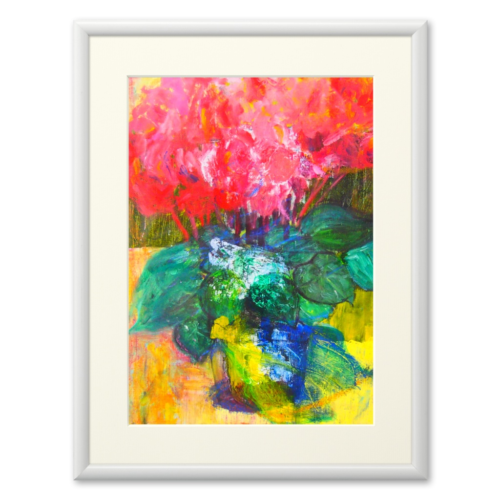 シクラメン 花 油絵 複製画 Hosikirara421 Booth