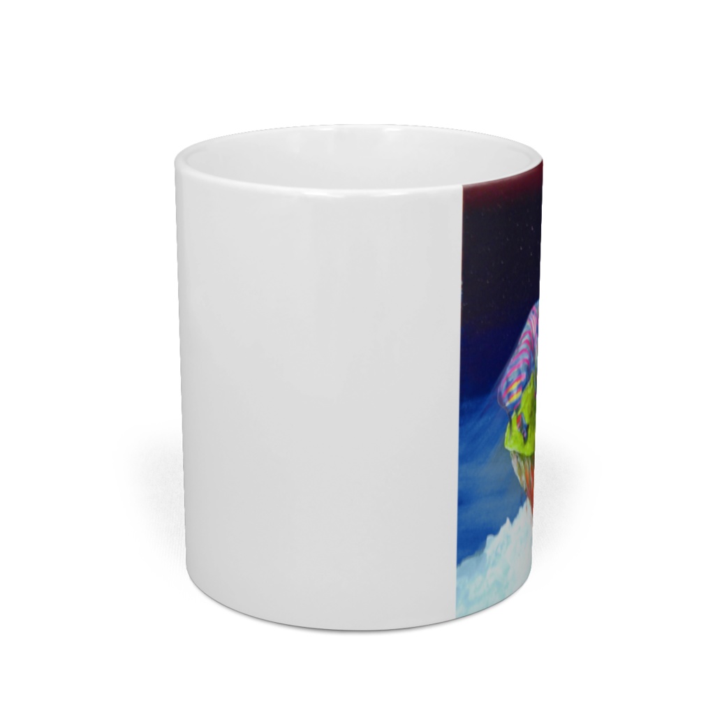 空飛ぶハミルン島とレインボージブラ マグカップ - 直径 8 cm / 高さ 9.5 cm