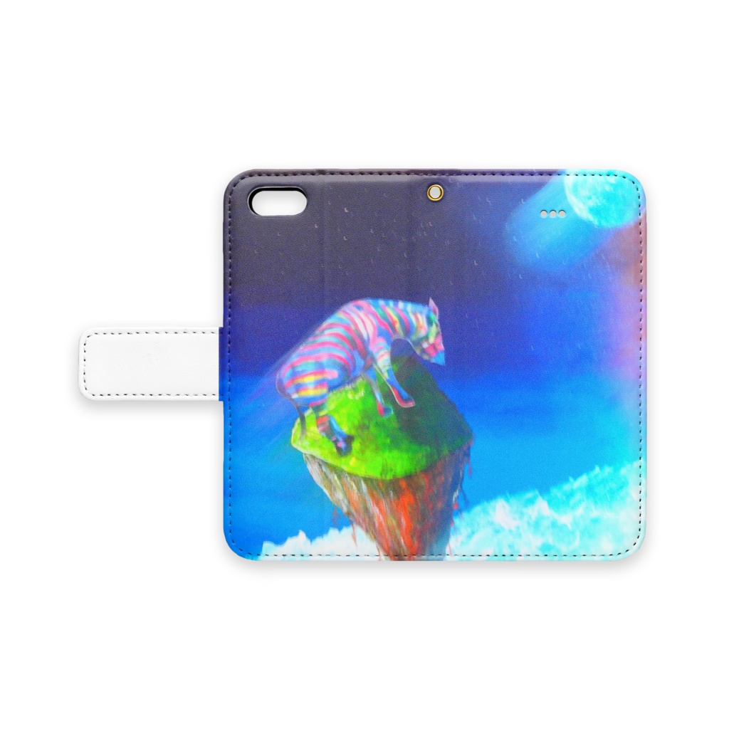 空飛ぶハミルン島とレインボージブラ 手帳型iPhoneケース - iPhone 5 / 5s / SE - ストラップ穴 あり