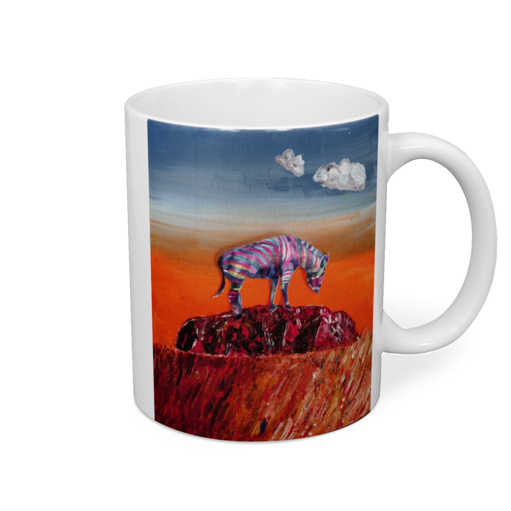 エアーズロックにそびえたつレインボージブラ マグカップ 直径8㎝×9.5㎝