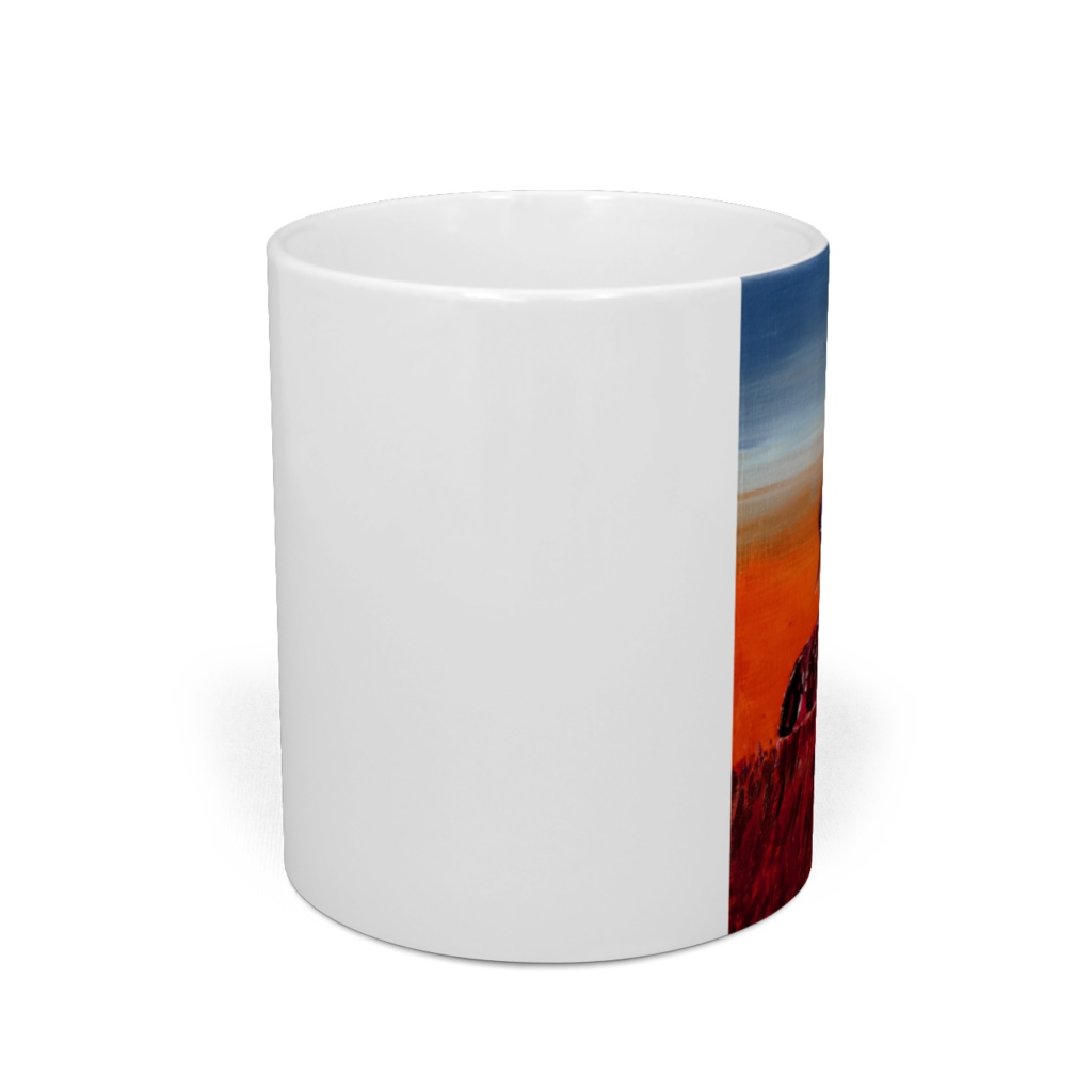 エアーズロックにそびえたつレインボージブラ マグカップ 直径8㎝×9.5㎝