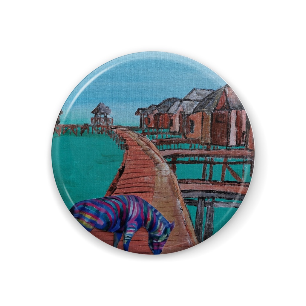 カンバッッジ　４４ミリ　タヒチとレインボージブラ