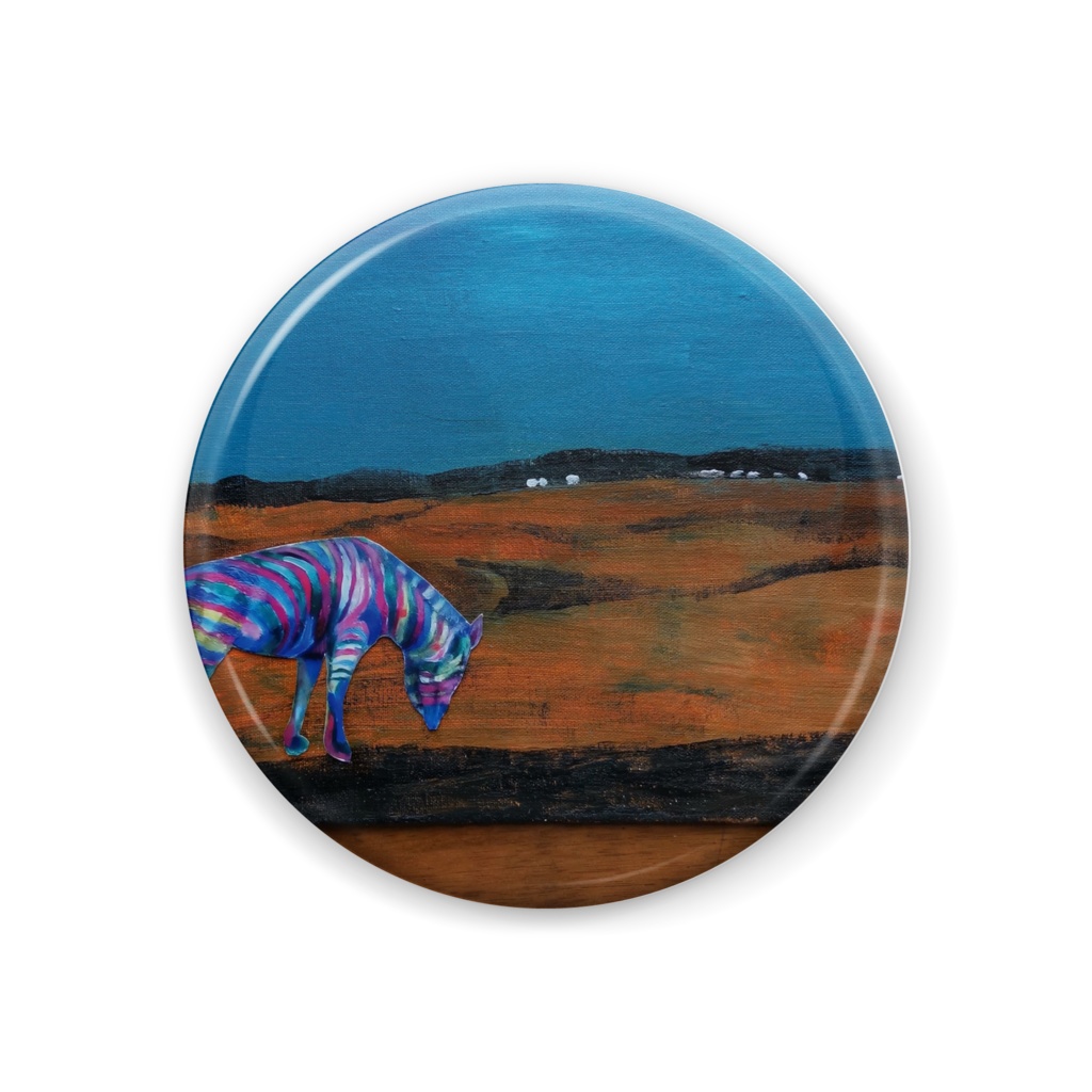 缶バッジ　４４ミリ　サハラ沙漠とレインボージブラ