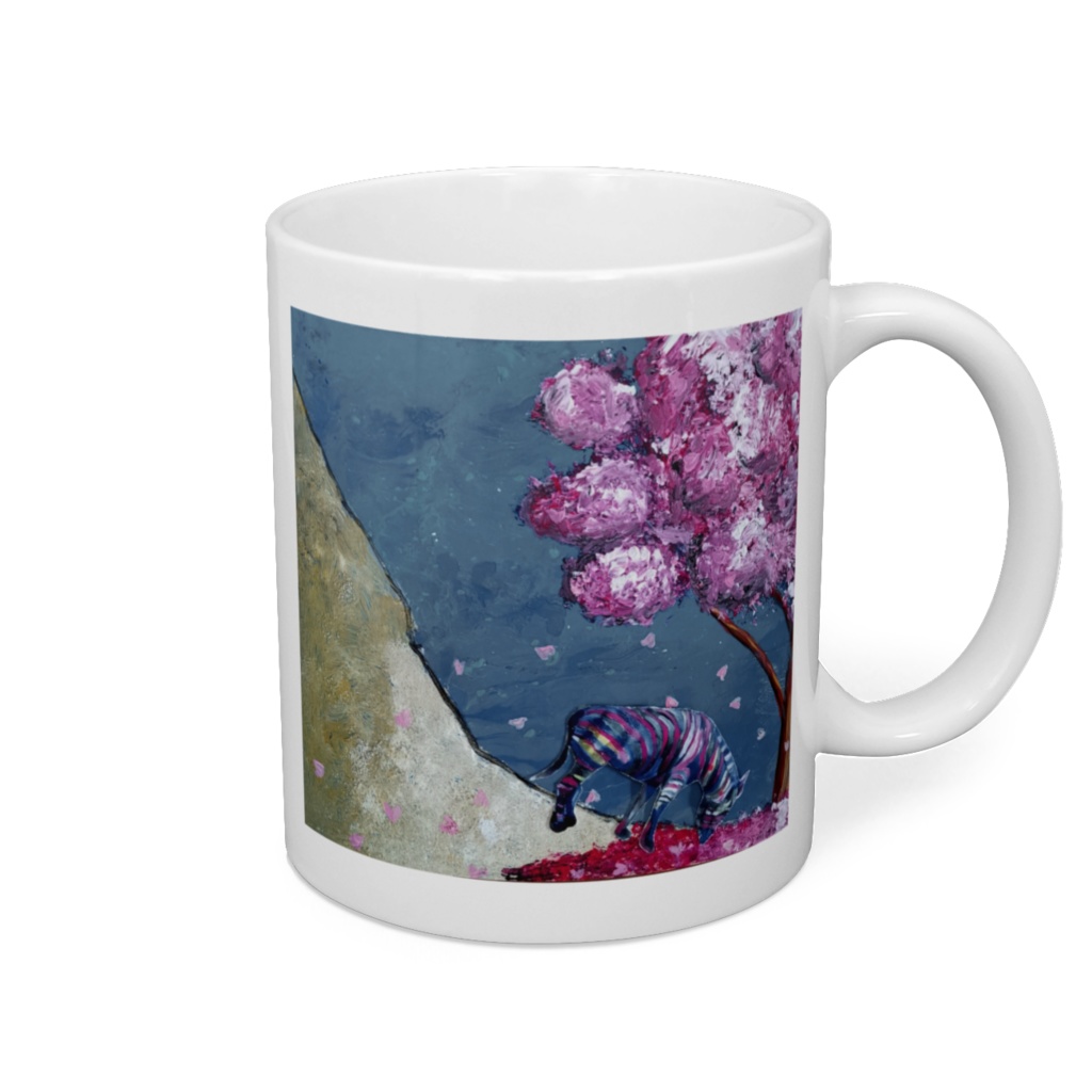 海桜とレインボージブラ　マグカップ　直径８㎝　高さ9.5㎝