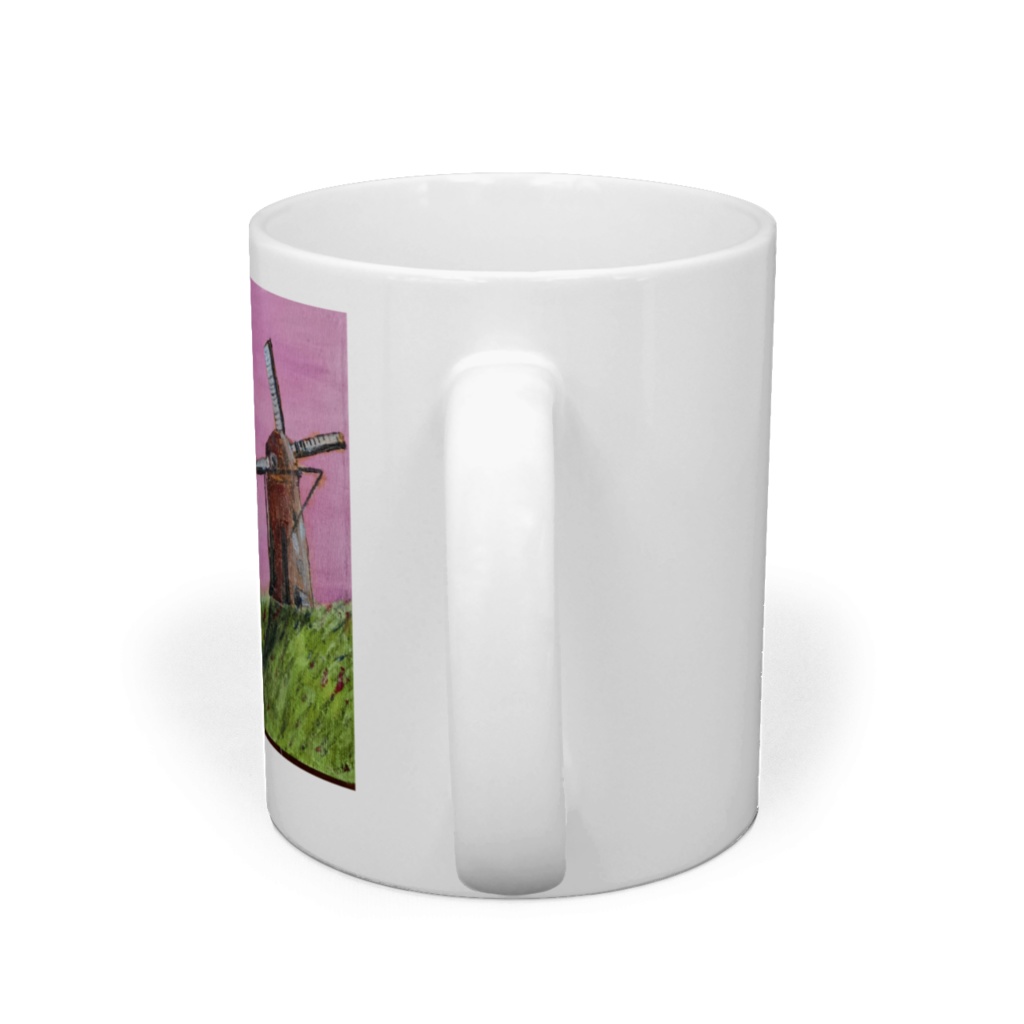 マグカップ - 直径 8 cm / 高さ 9.5 cm オランダの風車とレインボージブラ