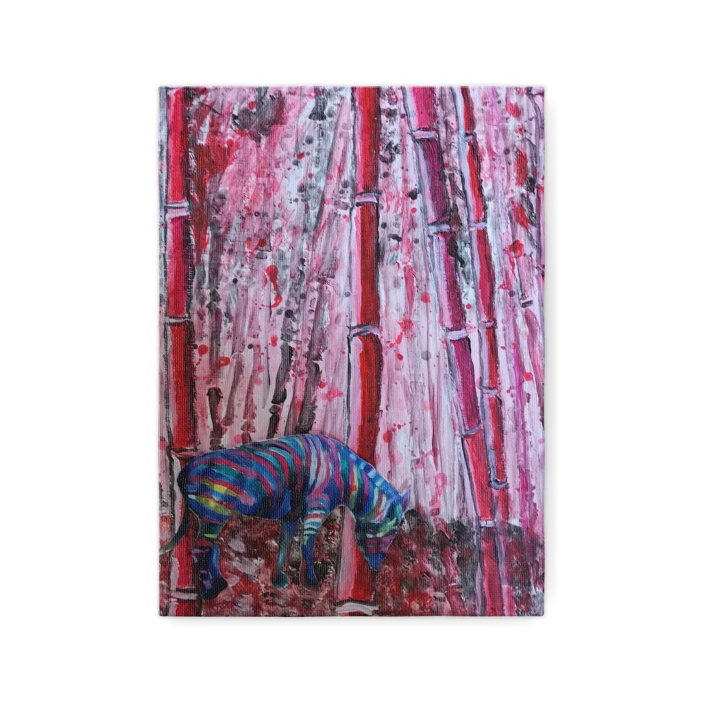 神秘な竹とレインボージブラ キャンバス f４ アクリル画の複製画