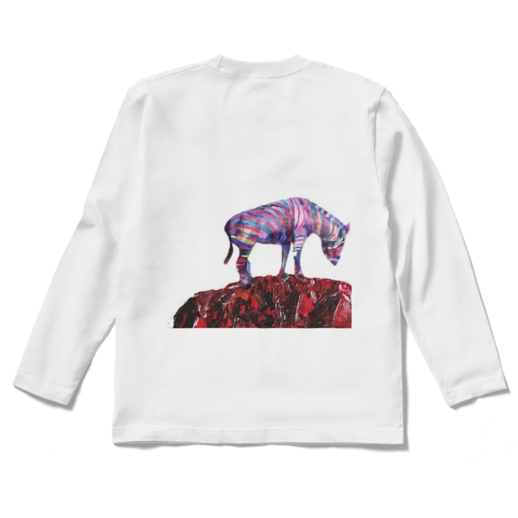 ロングスリープTシャツ 白 エアーズロックとレインボージブラ