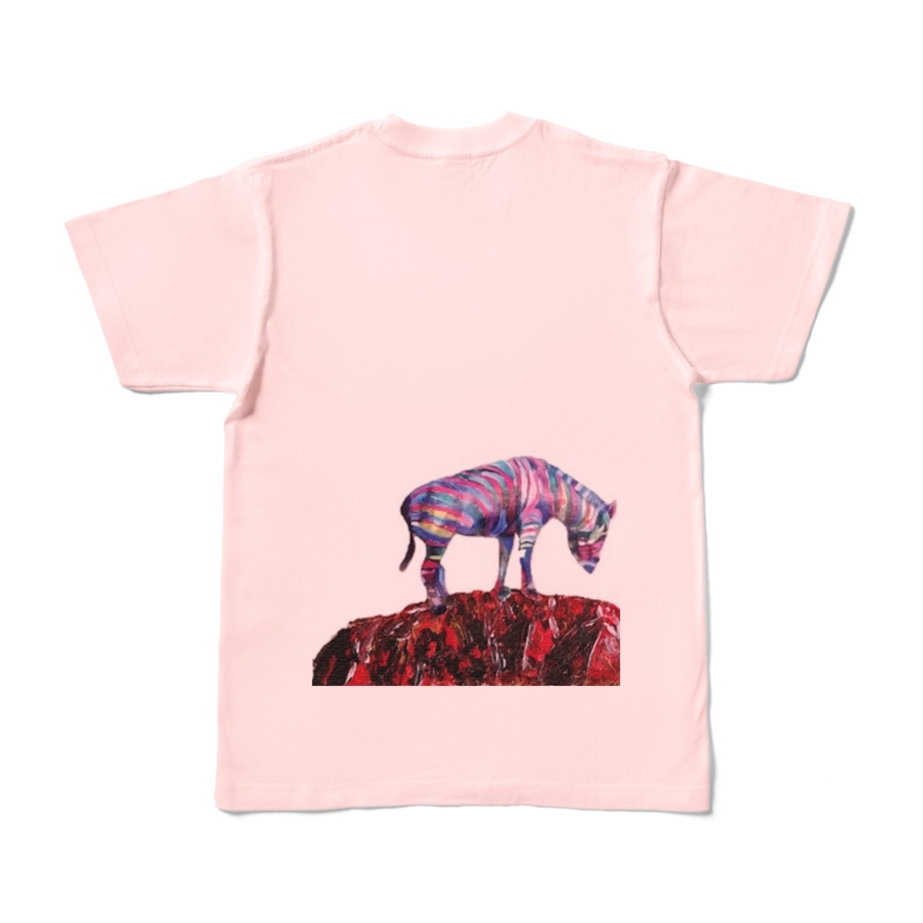 カラーTシャツ ライトピンク エアーズロックとレインボージブラ 夏物
