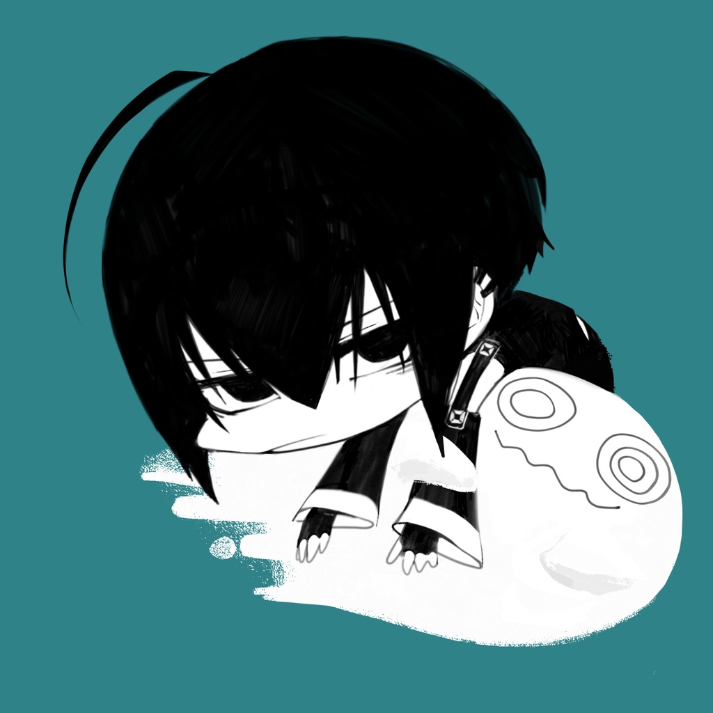 九頭龍アレン、ぶらさがる withおばけ【アクリルキーホルダー】