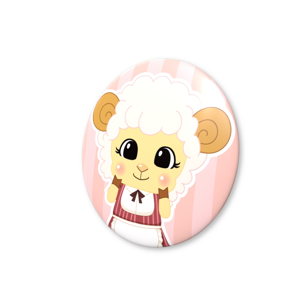 動物占い®缶バッジ カフェ -ひつじ-