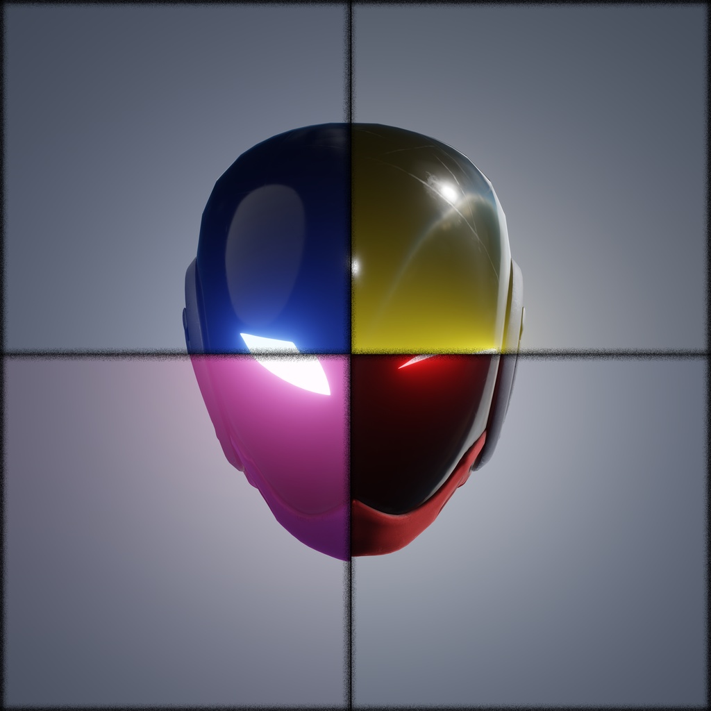 Radiant Black Helmets 4 Pack 3D Models