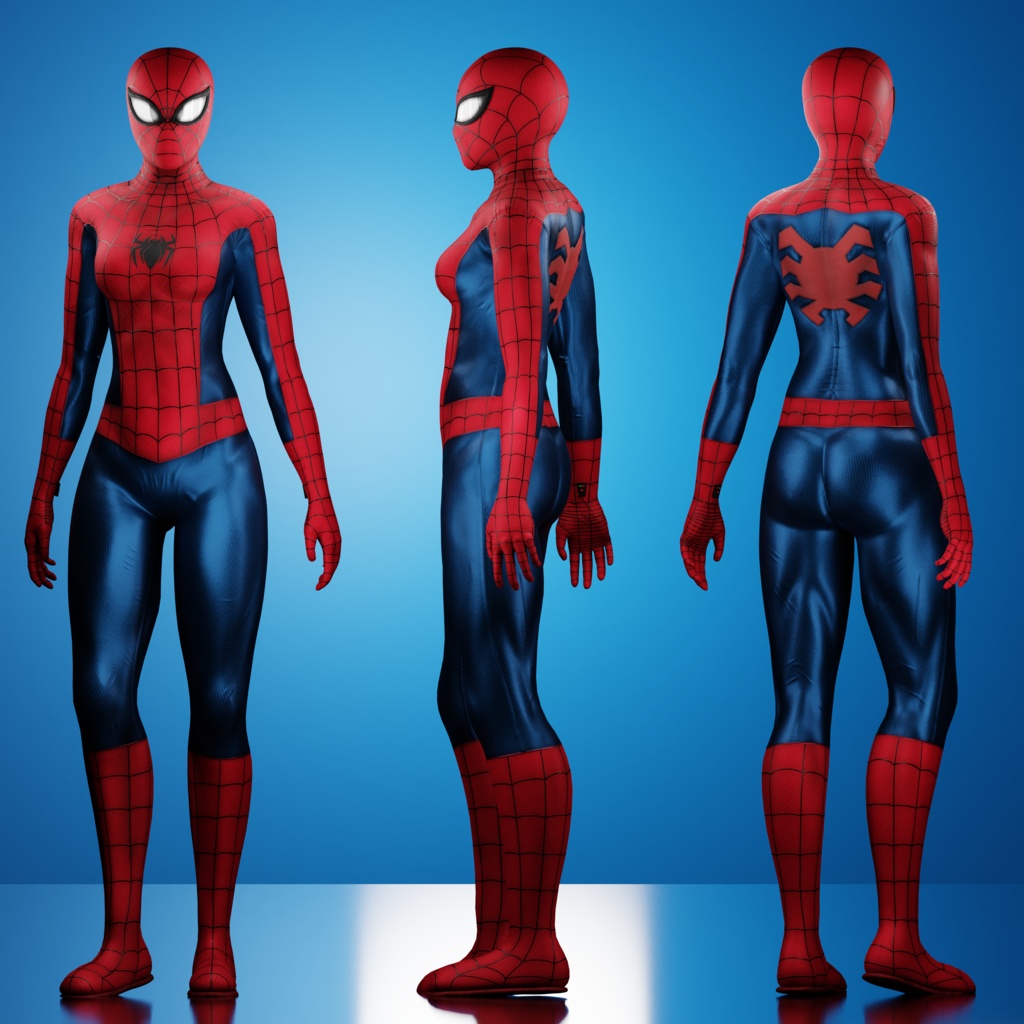 Spider Girl VRChat 3D Model + Unity package + Color Variants