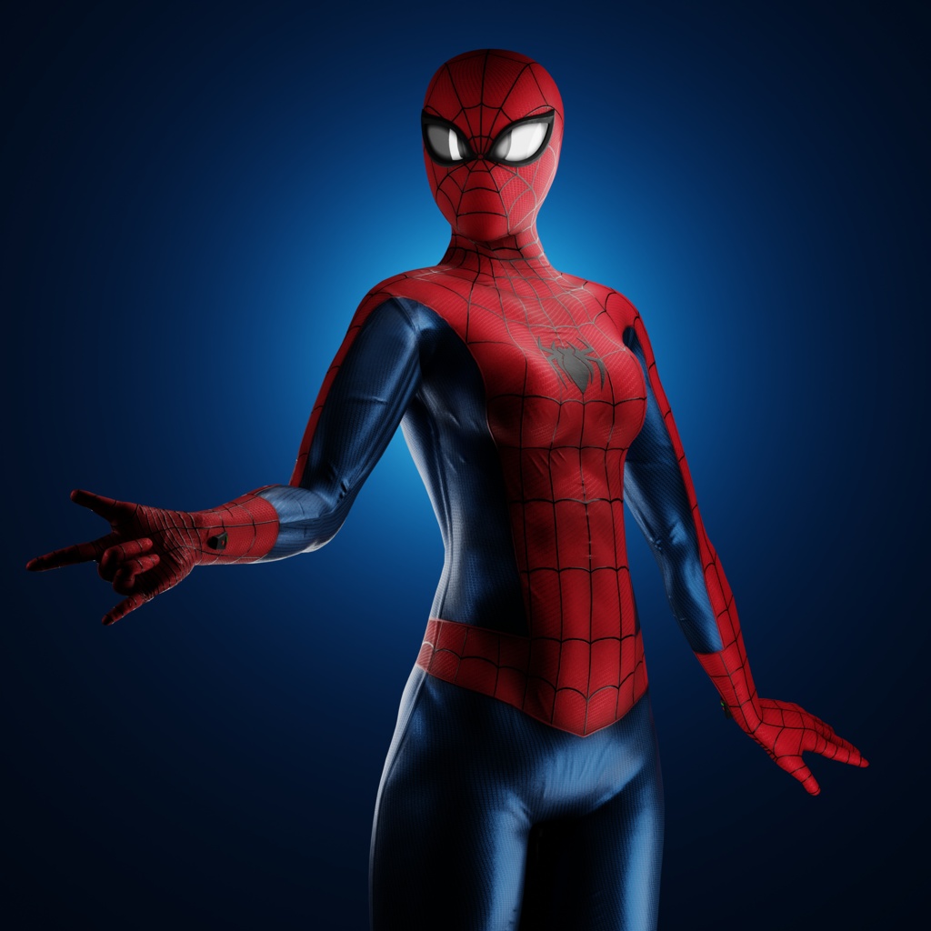 Spider Girl VRChat 3D Model + Unity package + Color Variants