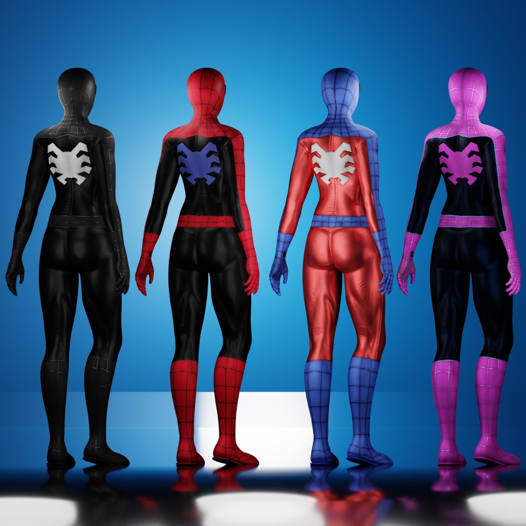 Spider Girl VRChat 3D Model + Unity package + Color Variants