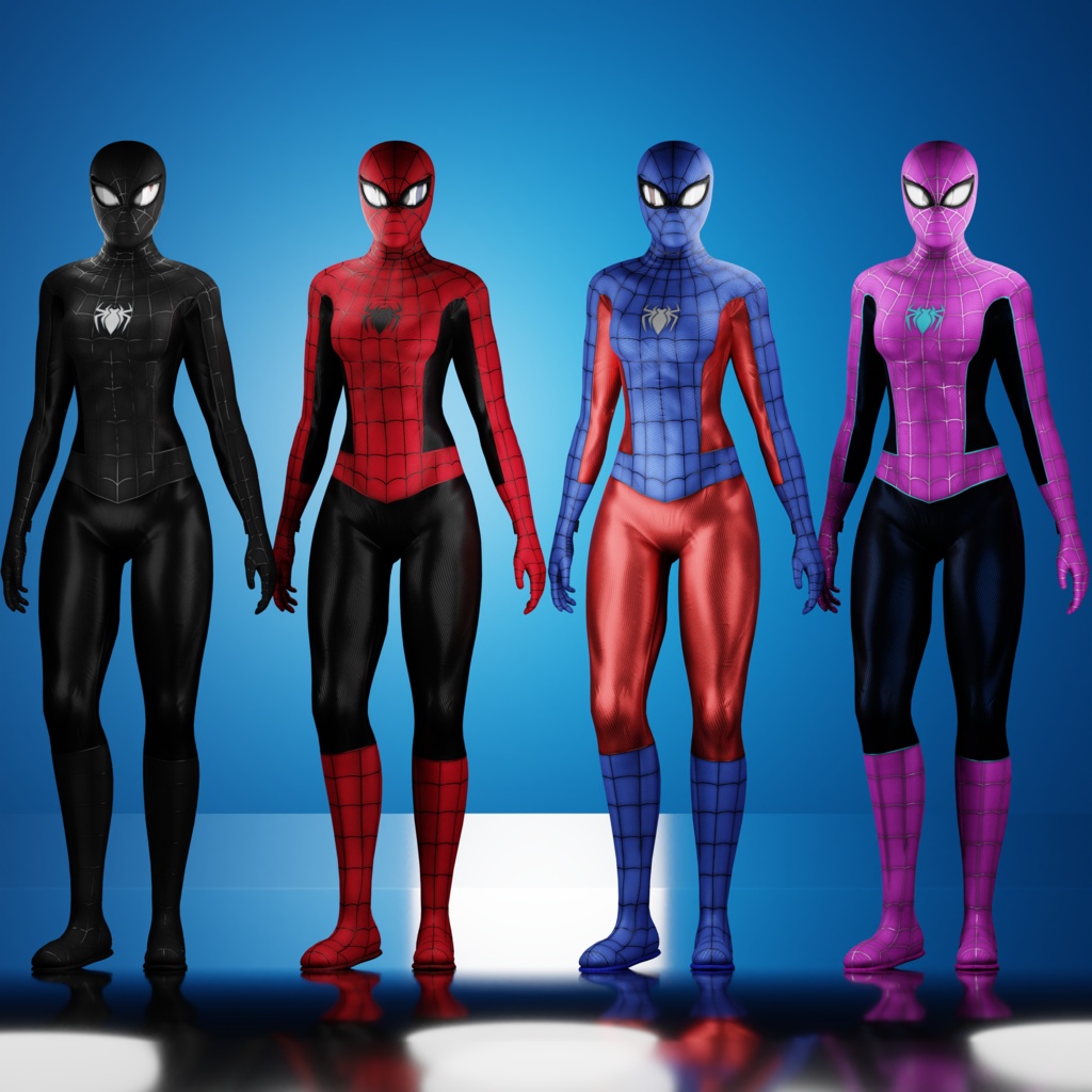 Spider Girl VRChat 3D Model + Unity package + Color Variants