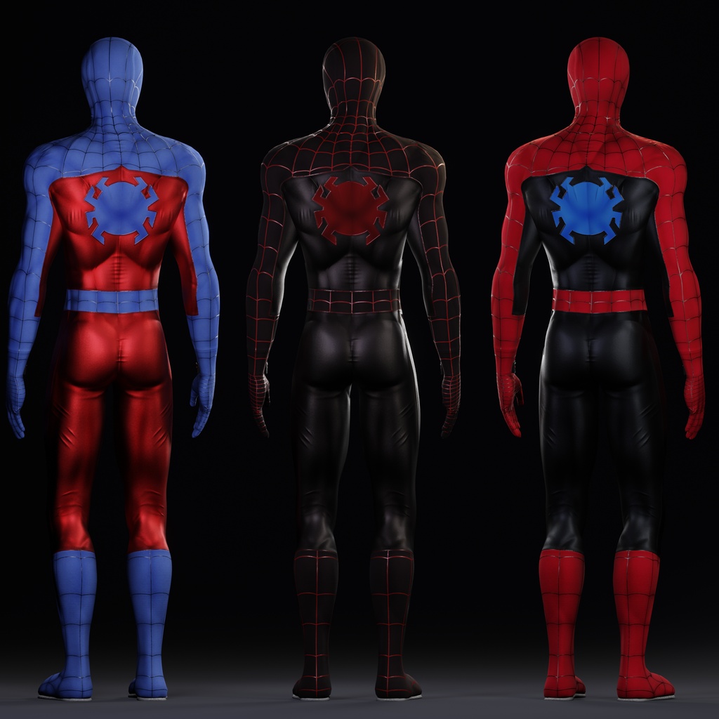 Classic Spider-Man V4 VRChat 3D Model + Unity package + Color Variants
