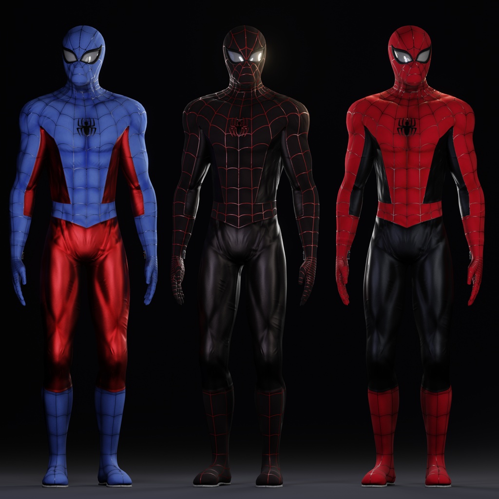 Classic Spider-Man V4 VRChat 3D Model + Unity package + Color Variants